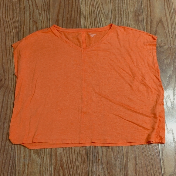Eileen Fisher Orange Boxy Crop T-Shirt - Picture 1 of 6